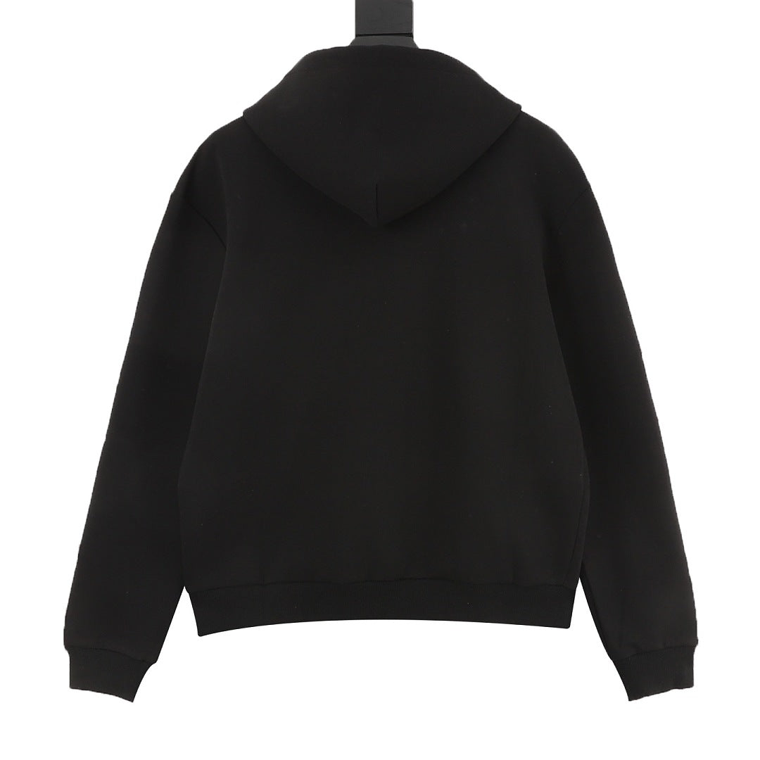 Louis Vuitton Tonal Lettering Zip-Up Hoodie - Black - product detail 5