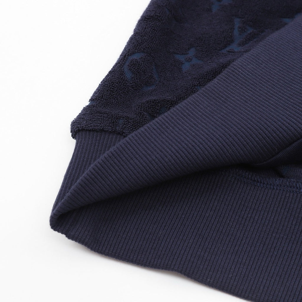 Louis Vuitton Textured Monogram Zip-Up Hoodie - Navy - product detail 1