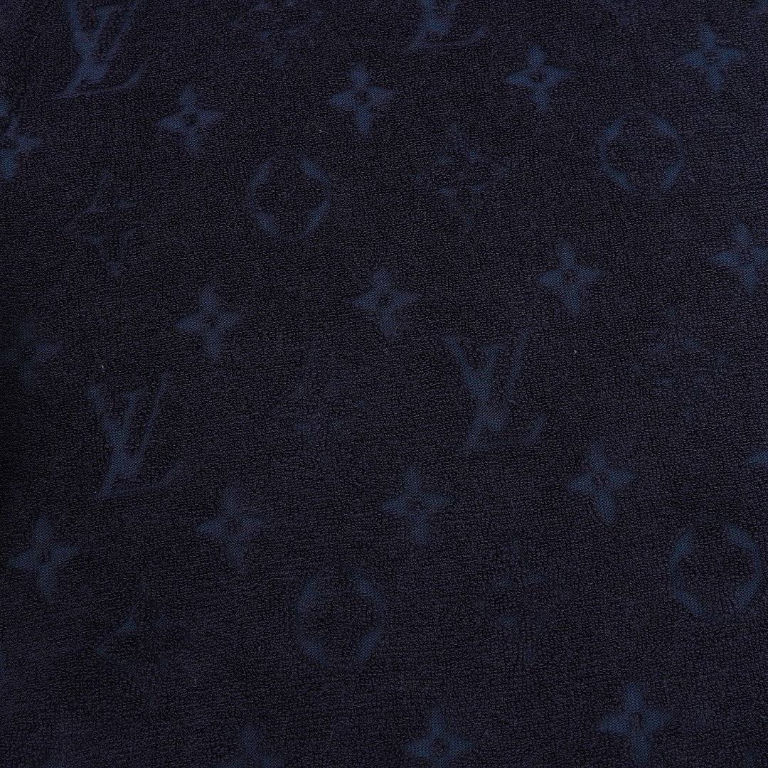 Louis Vuitton Textured Monogram Zip-Up Hoodie - Navy - product detail 3
