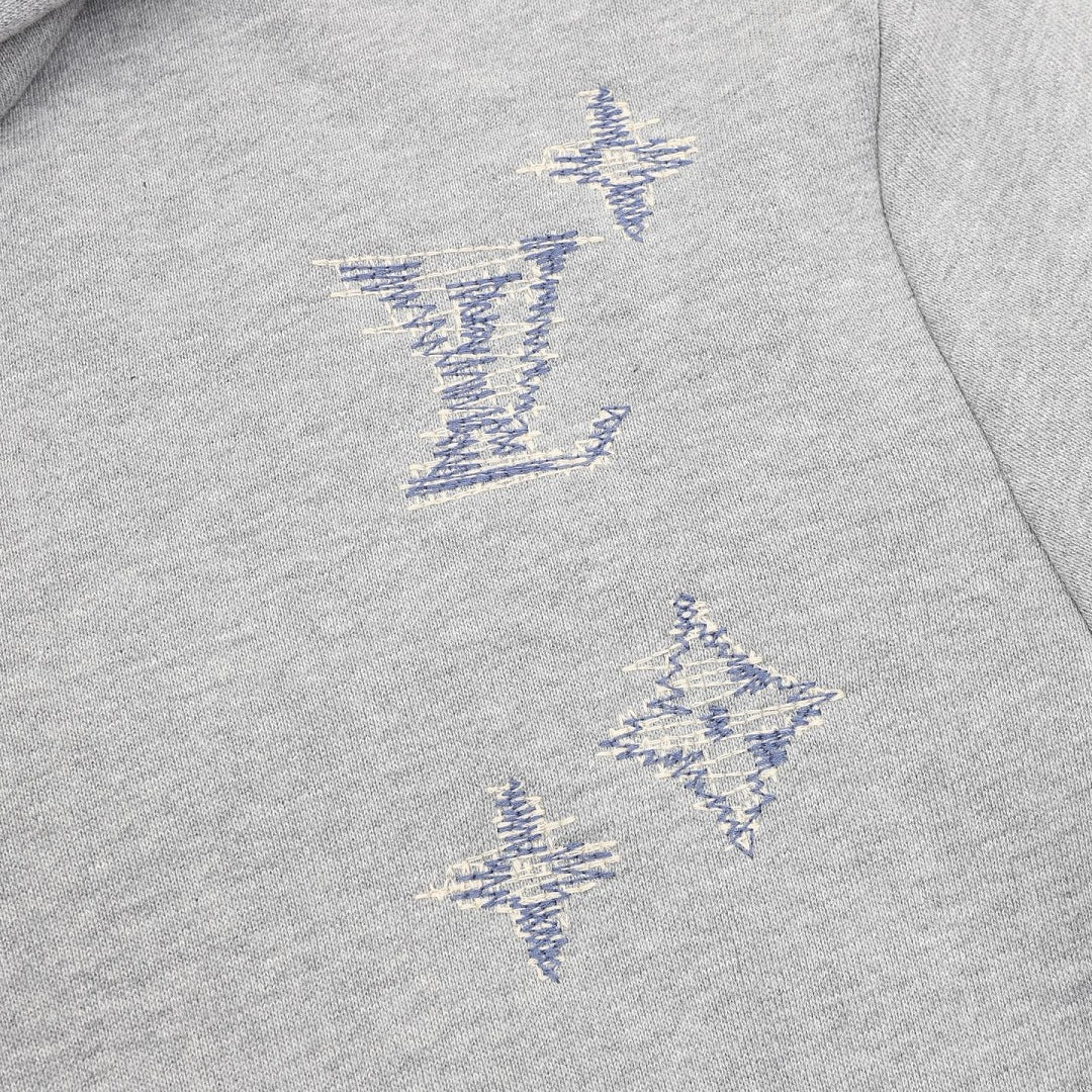 Louis Vuitton Sketch Monogram Zip-Up Hoodie - Heather Grey - product detail 3