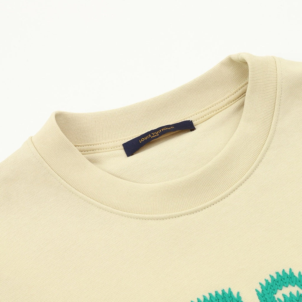 Louis Vuitton Embroidered Lettering Crewneck Sweatshirt - Pale Yellow - product detail 4