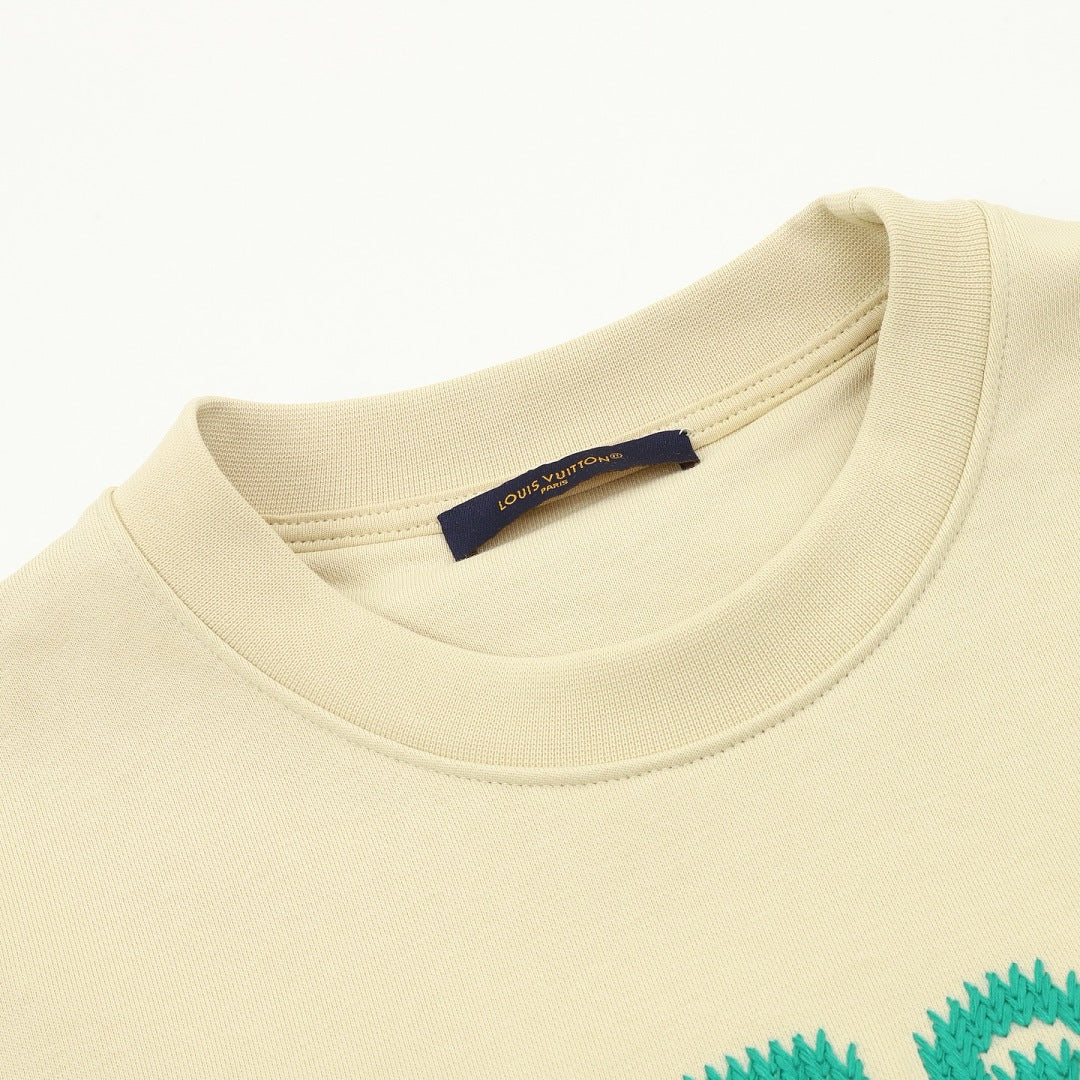 Louis Vuitton Embroidered Lettering Crewneck Sweatshirt - Pale Yellow - product detail 4