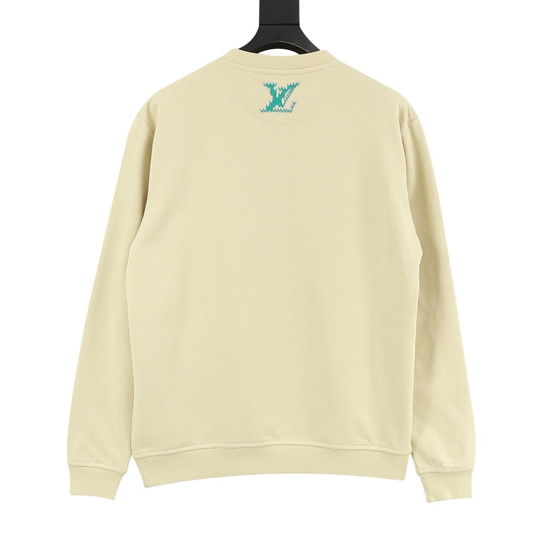 Louis Vuitton Embroidered Lettering Crewneck Sweatshirt - Pale Yellow - product detail 5