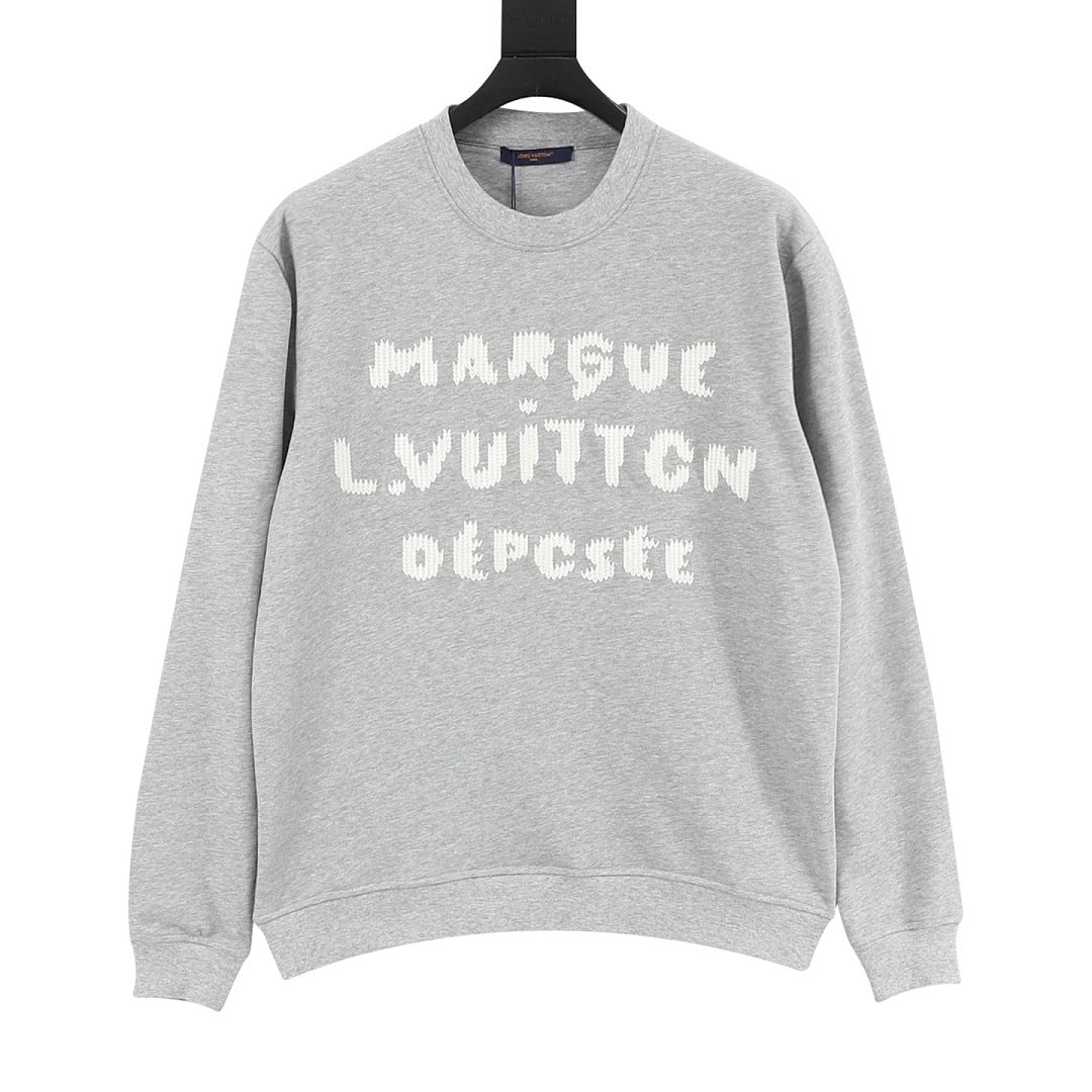 Louis Vuitton Embroidered Lettering Crewneck Sweatshirt - Heather Grey - front view