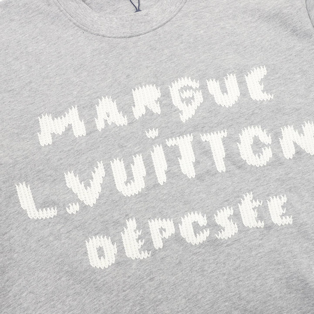 Louis Vuitton Embroidered Lettering Crewneck Sweatshirt - Heather Grey - product detail 3