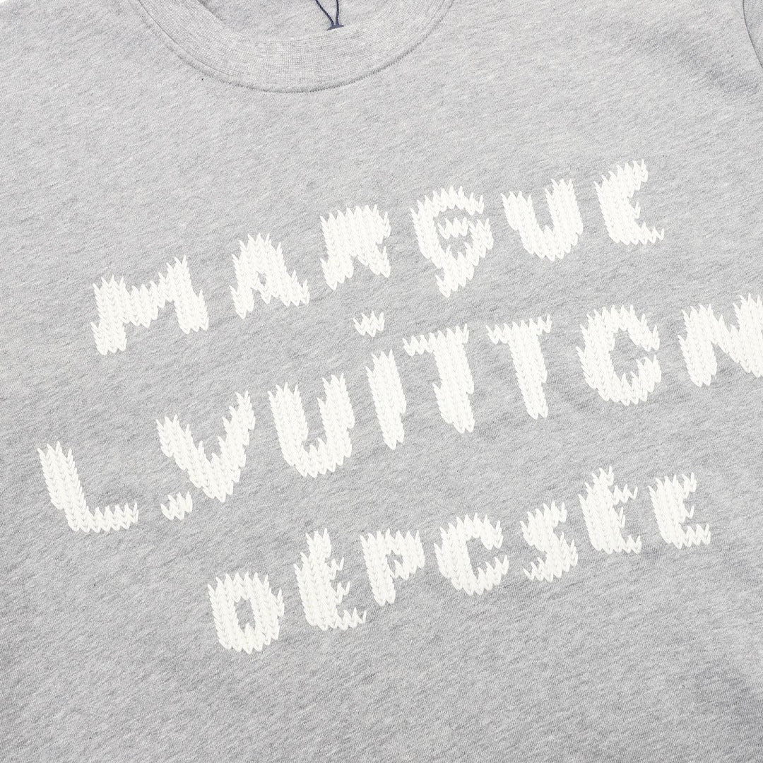 Louis Vuitton Embroidered Lettering Crewneck Sweatshirt - Heather Grey - product detail 3