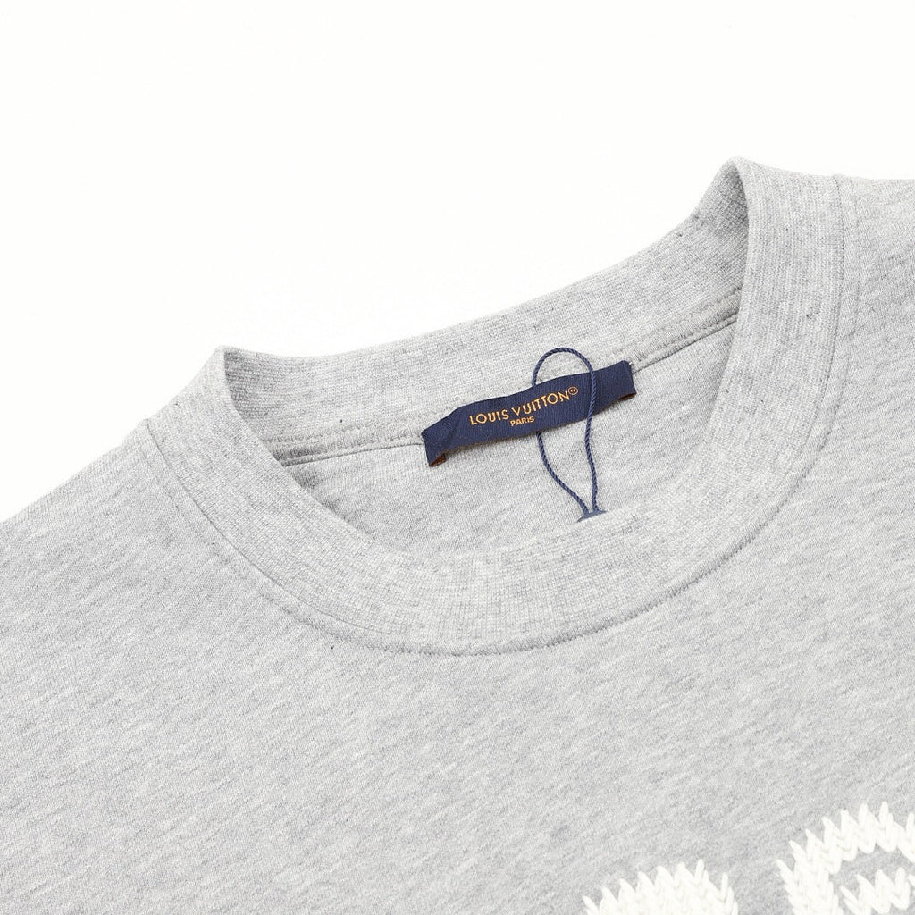 Louis Vuitton Embroidered Lettering Crewneck Sweatshirt - Heather Grey - product detail 4