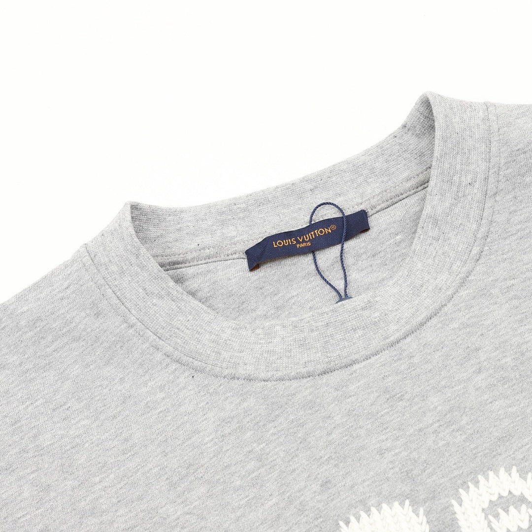 Louis Vuitton Embroidered Lettering Crewneck Sweatshirt - Heather Grey - product detail 4
