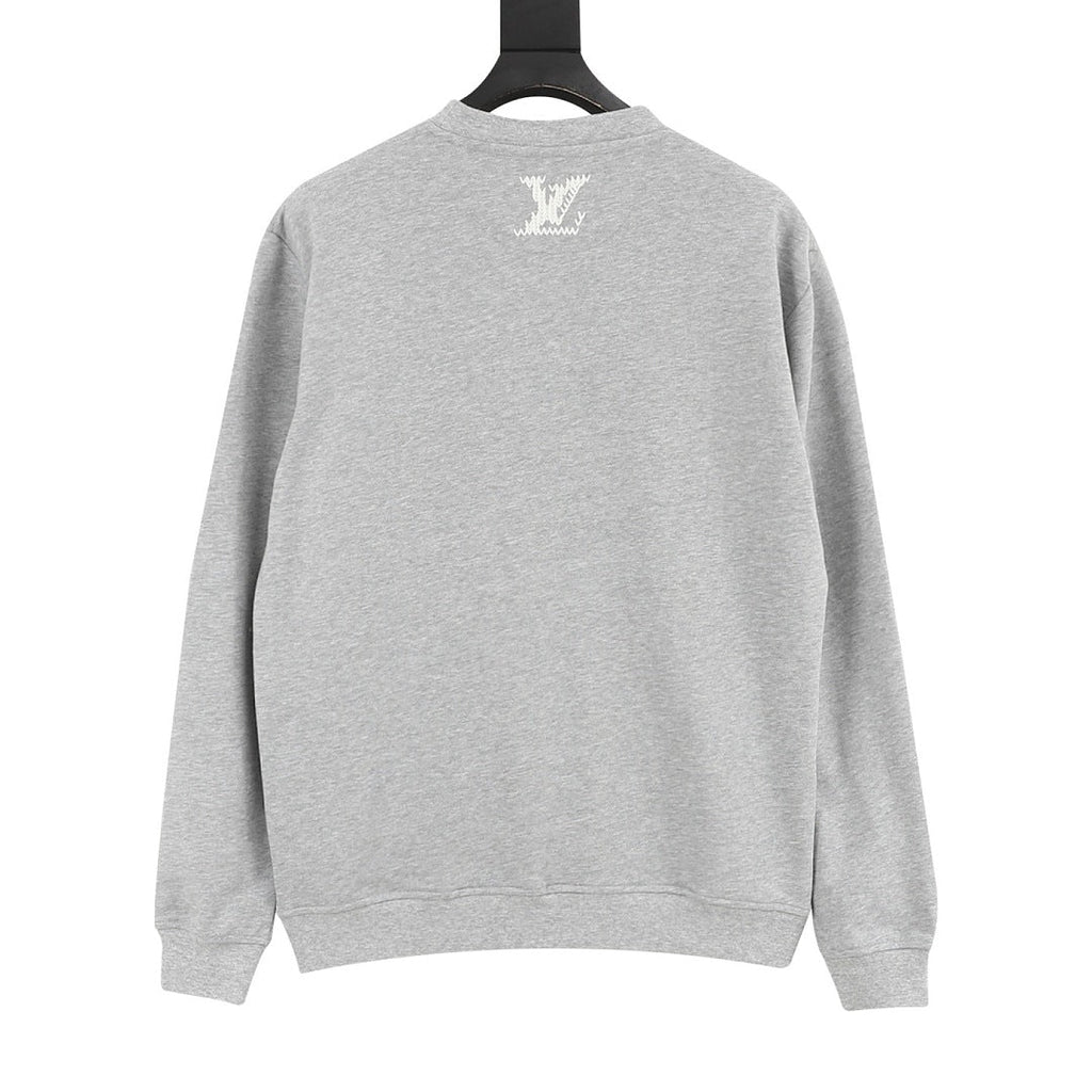 Louis Vuitton Embroidered Lettering Crewneck Sweatshirt - Heather Grey - product detail 5