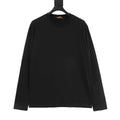 Louis Vuitton Tonal Raised-Logo Long-Sleeve T-Shirt - Black - front view