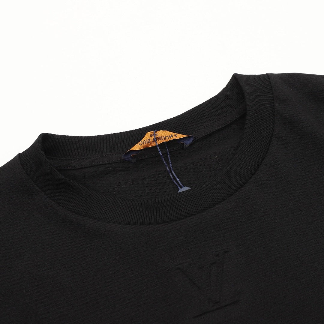 Louis Vuitton Tonal Raised-Logo Long-Sleeve T-Shirt - Black - product detail 3