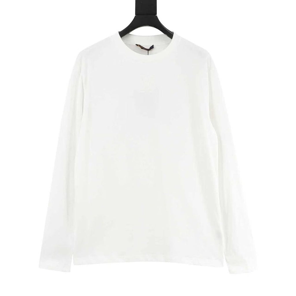 Louis Vuitton Tonal Raised-Logo Long-Sleeve T-Shirt - White - front view