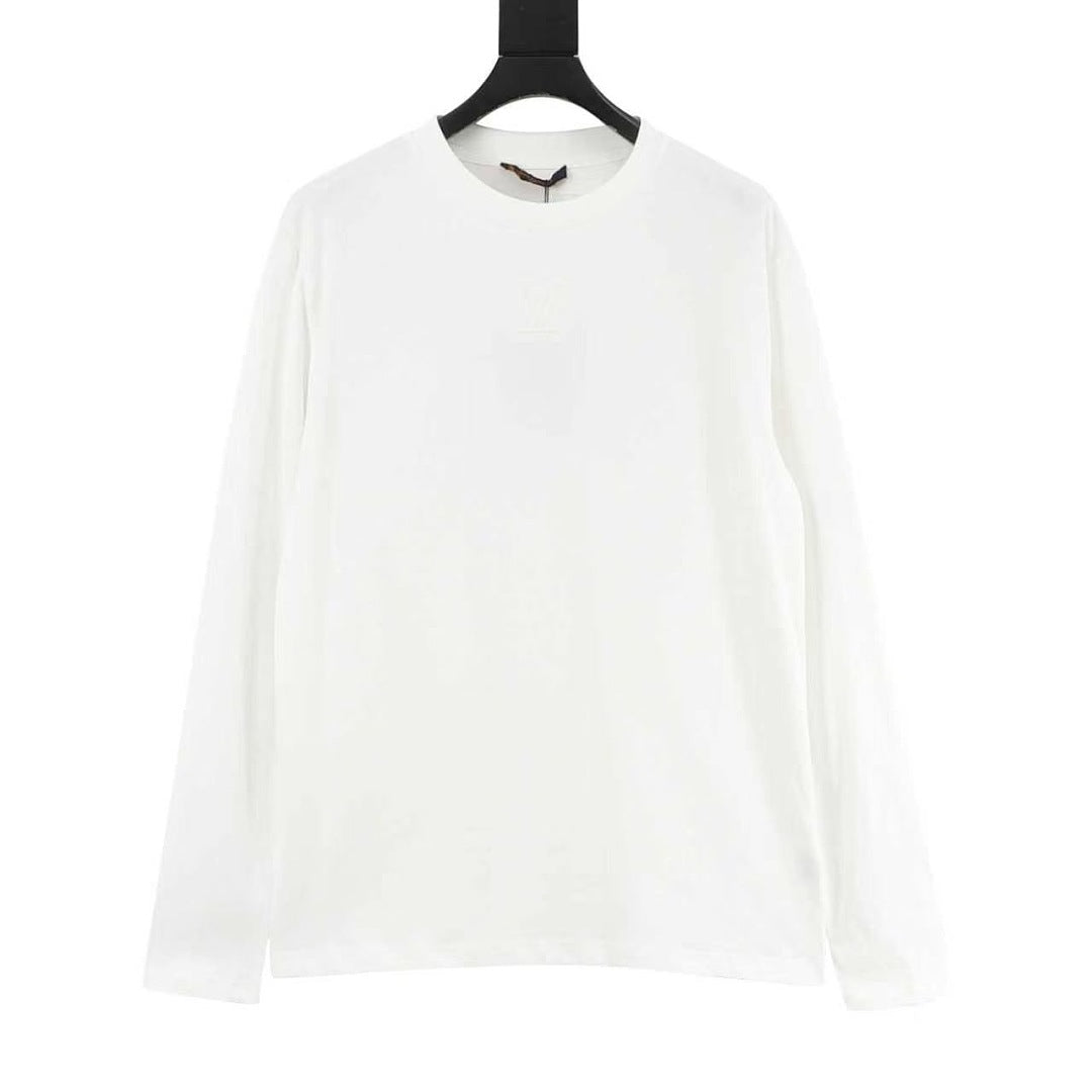 Louis Vuitton Tonal Raised-Logo Long-Sleeve T-Shirt - White - front view