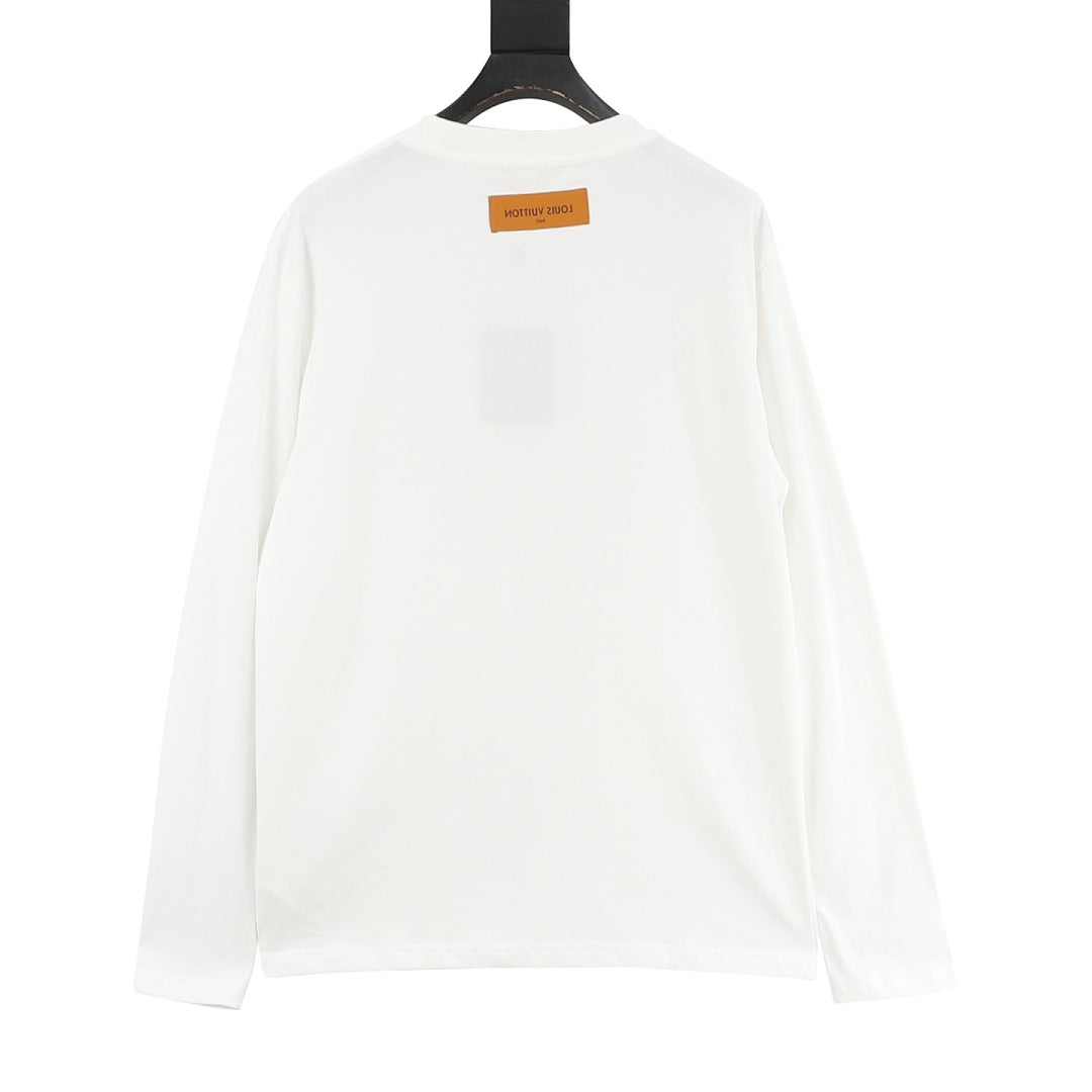 Louis Vuitton Tonal Raised-Logo Long-Sleeve T-Shirt - White - product detail 5