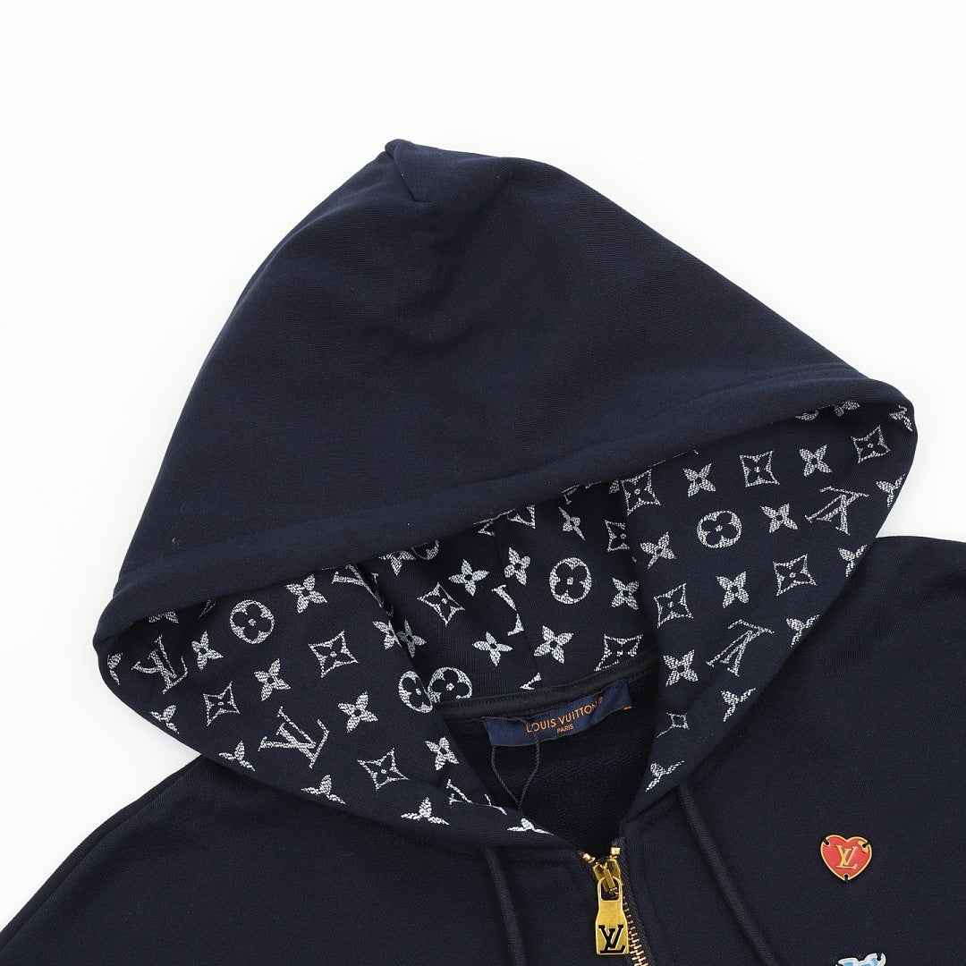 Black reversible hooded jacket - view 4
