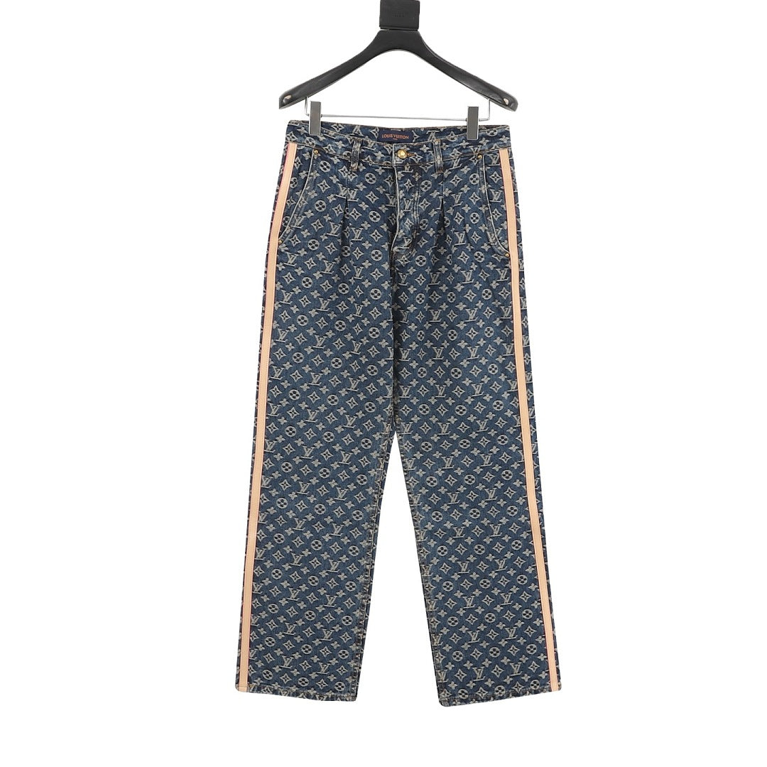 Louis Vuitton Monogram Side-Stripe Jeans - Indigo - front view