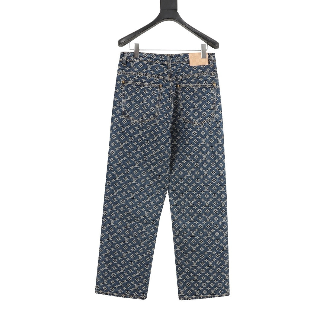 Louis Vuitton Monogram Side-Stripe Jeans - Indigo - product detail 4