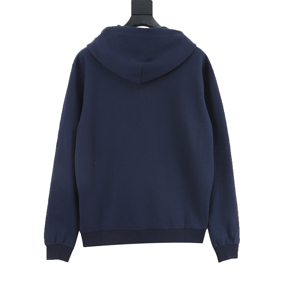 Louis Vuitton LV Logo Zip-Up Hoodie - Navy - product detail 5
