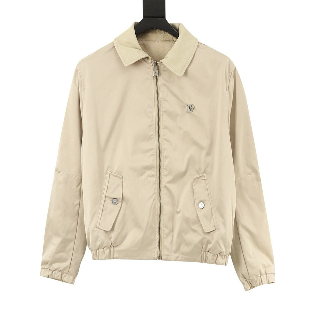 Louis Vuitton Reversible Monogram Collared Zip Jacket - Beige - front view