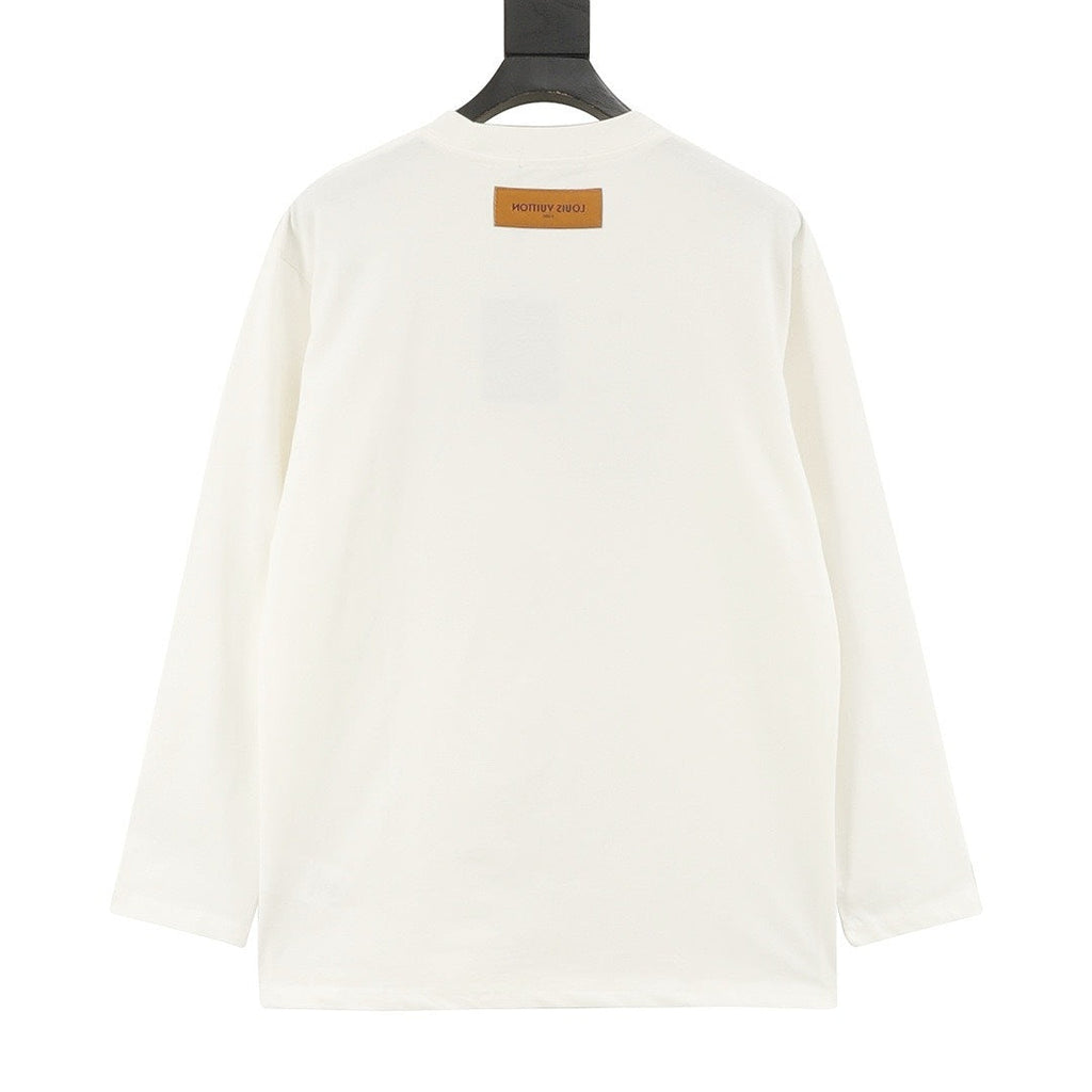 Louis Vuitton Oversized Monogram Flower Graphic Long-Sleeve T-Shirt - Ivory - back view
