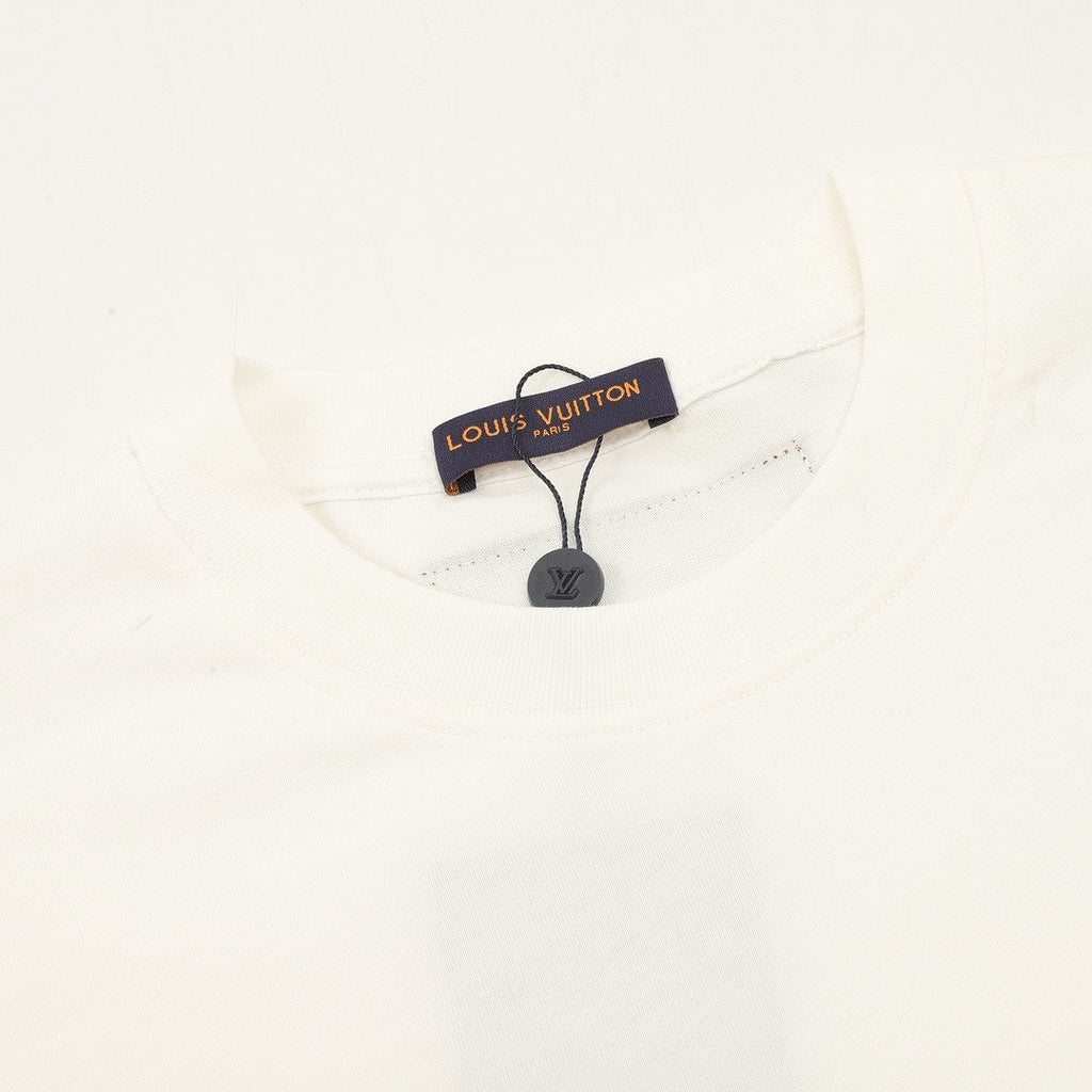 Louis Vuitton Multicolor LV Lovers Logo Long-Sleeve Crewneck T-Shirt - Ivory - detail view 4
