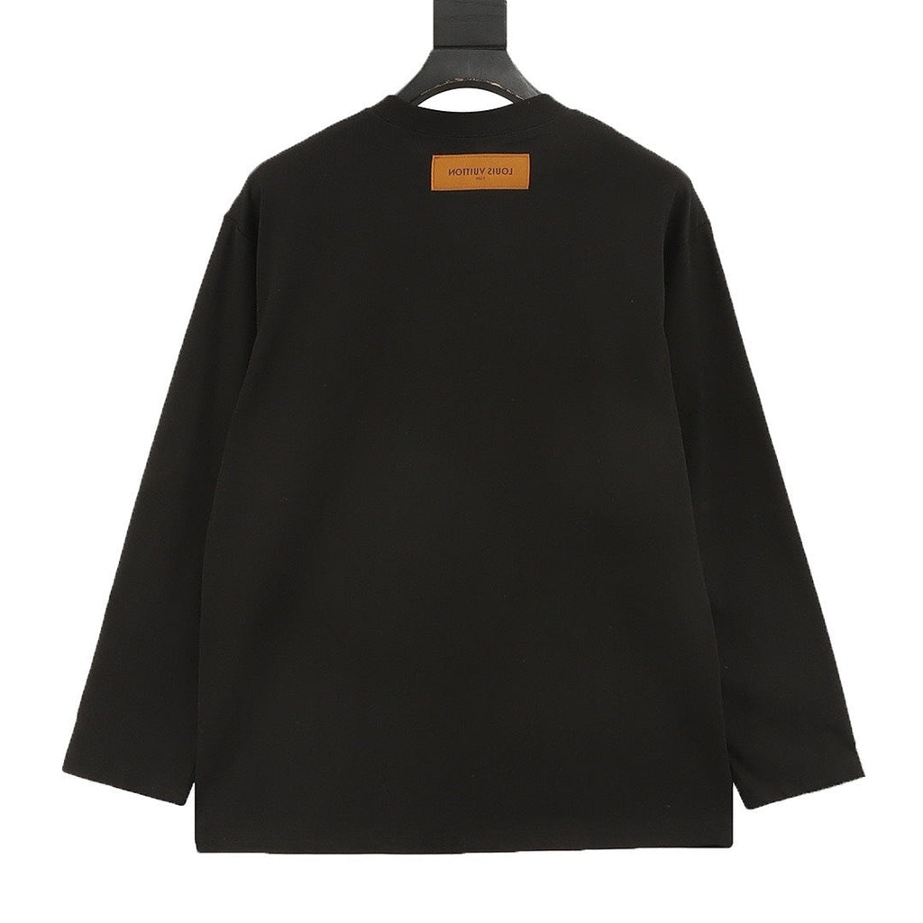 Louis Vuitton Multicolor LV Lovers Logo Long-Sleeve Crewneck T-Shirt - Black - back view