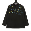 Louis Vuitton Multicolor Monogram Embroidered Long-Sleeve T-Shirt - Black - front view