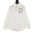 Louis Vuitton Gothic Chest Emblem Long-Sleeve Button-Up Shirt - White - front view