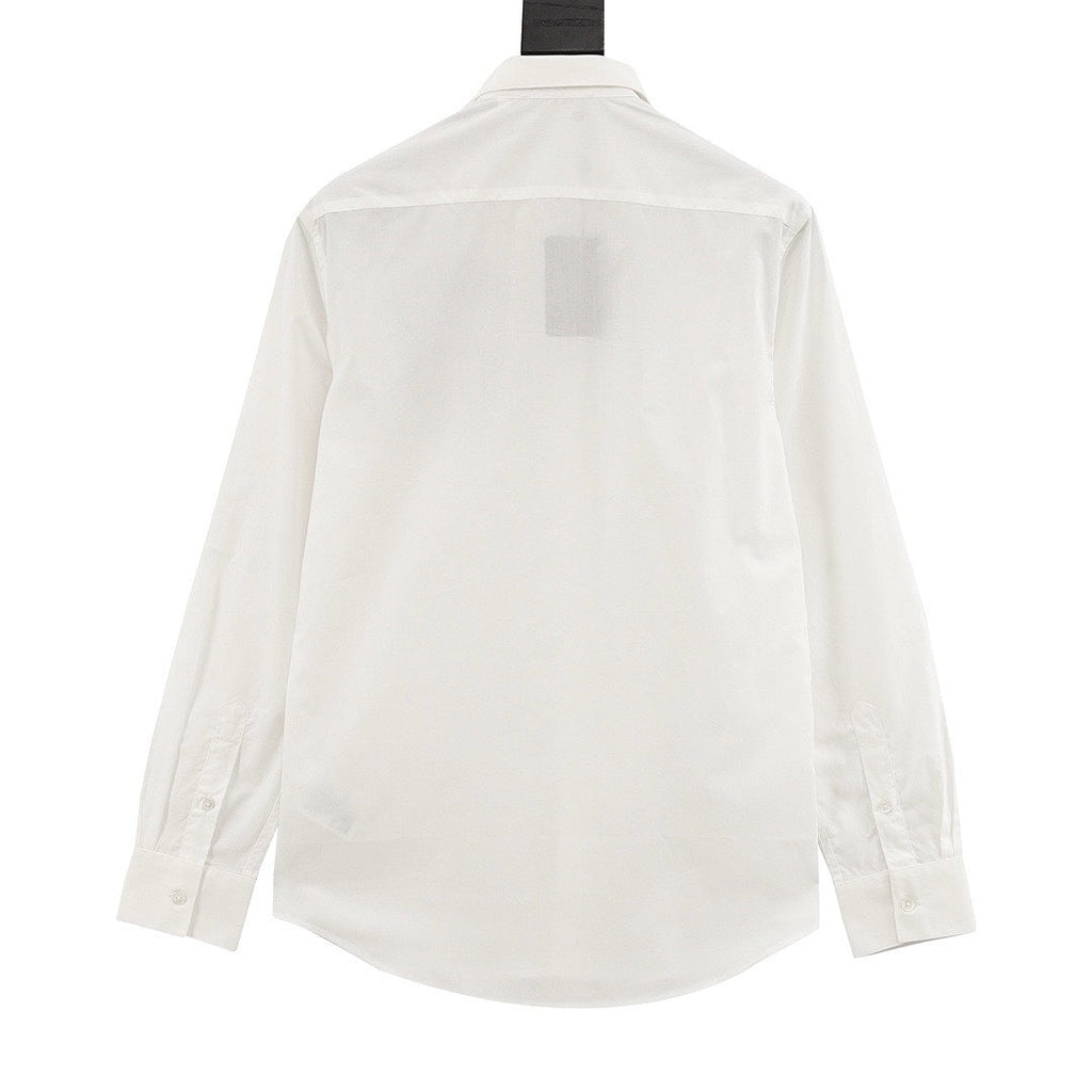 Louis Vuitton Gothic Chest Emblem Long-Sleeve Button-Up Shirt - White - back view