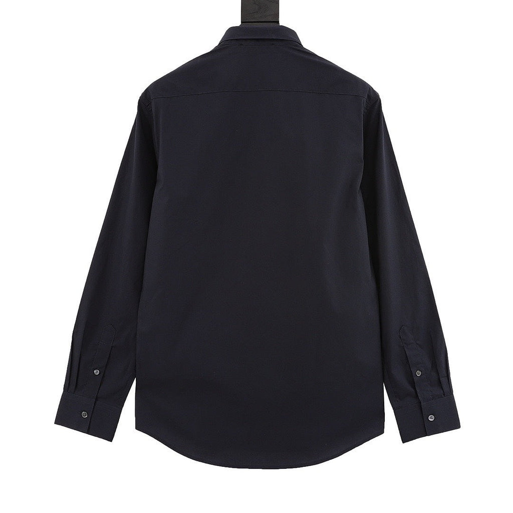 Louis Vuitton Gothic Chest Emblem Long-Sleeve Button-Up Shirt - Navy - back view