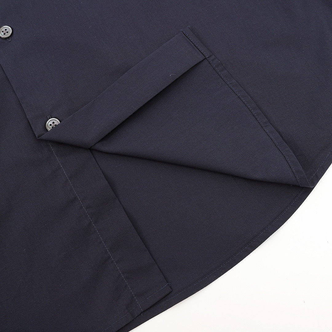 Louis Vuitton Gothic Chest Emblem Long-Sleeve Button-Up Shirt - Navy - detail view 2