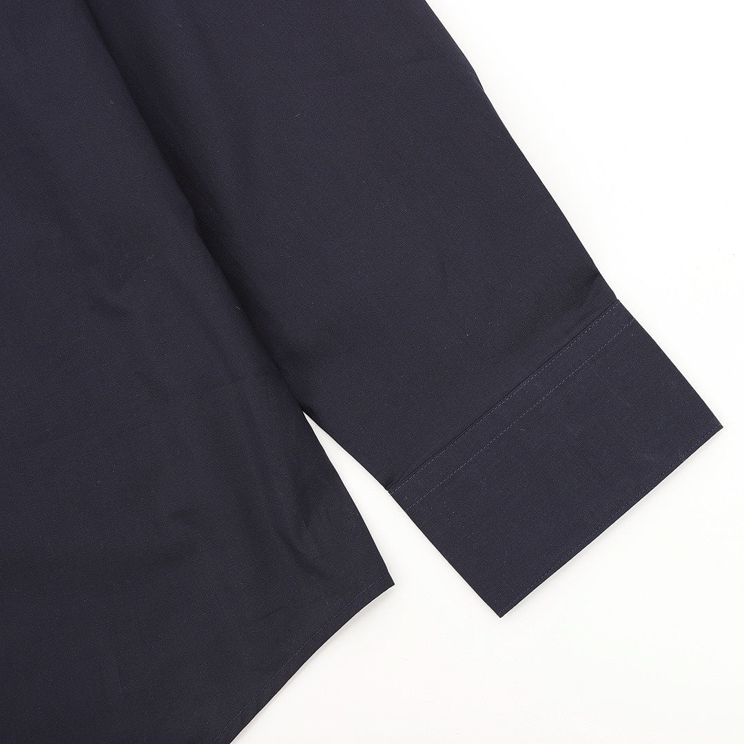 Louis Vuitton Gothic Chest Emblem Long-Sleeve Button-Up Shirt - Navy - detail view 3
