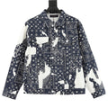 Louis Vuitton Monogram Bandana Print Denim Trucker Jacket - Navy and White - front view