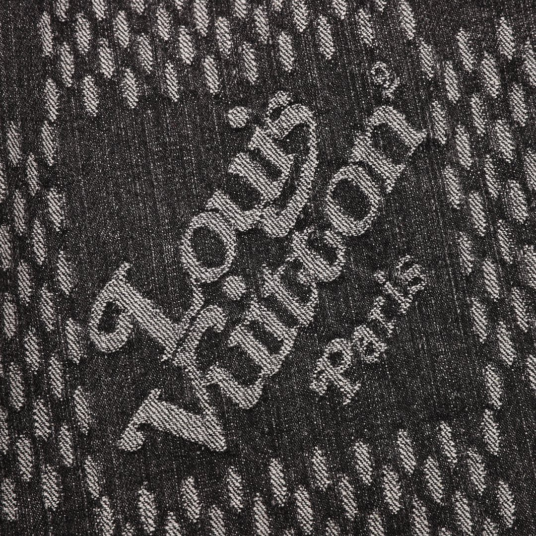 Louis Vuitton Monogram and Checkerboard Panel Denim Jacket - Charcoal - detail view 1