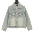 Louis Vuitton Faded Monogram Denim Trucker Jacket - Light Blue - front view