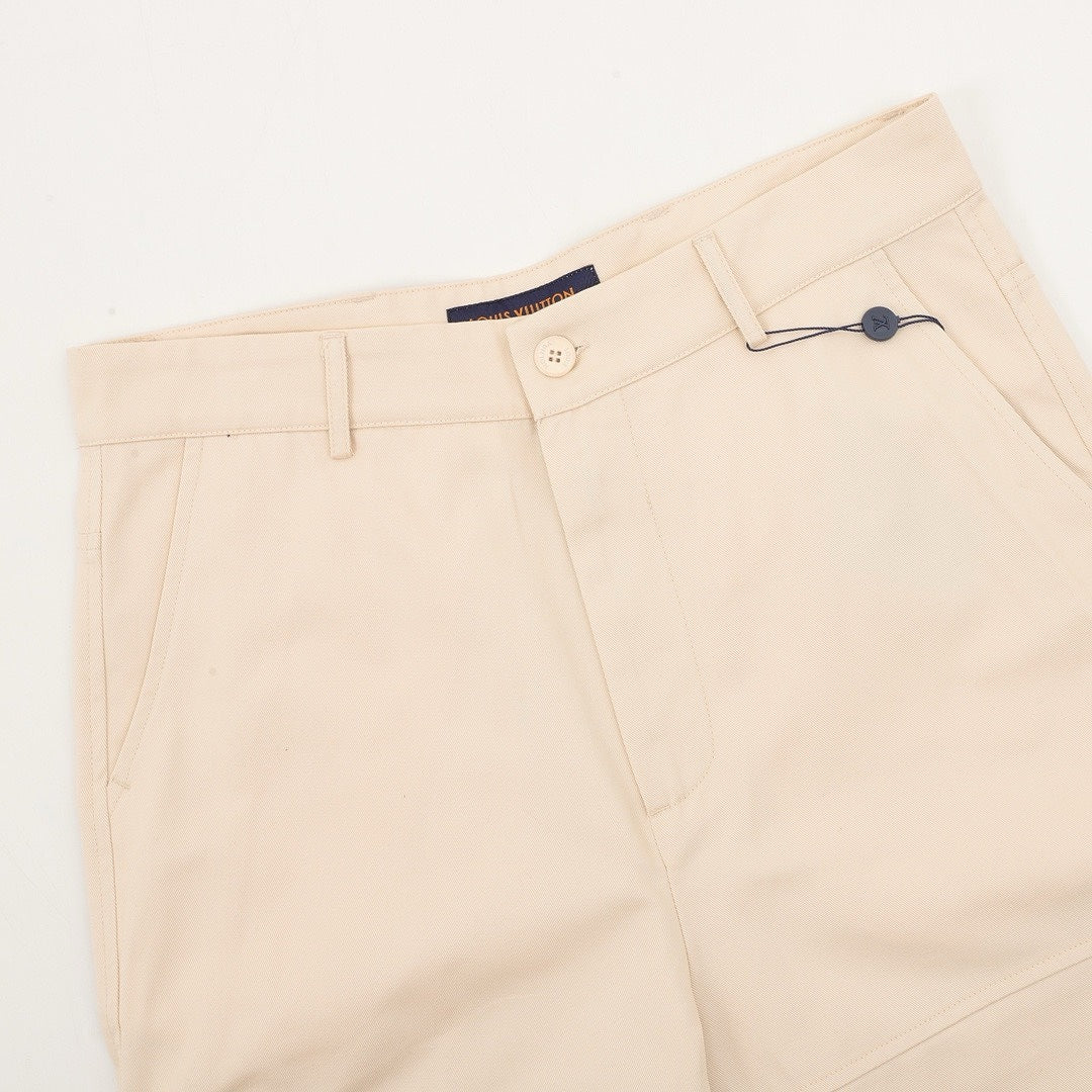 Louis Vuitton Tonal Monogram Panel Wide-Leg Jeans - Cream - detail view 3