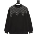 Louis Vuitton Monogram Wave-Panel Crewneck Sweatshirt - Black - front view