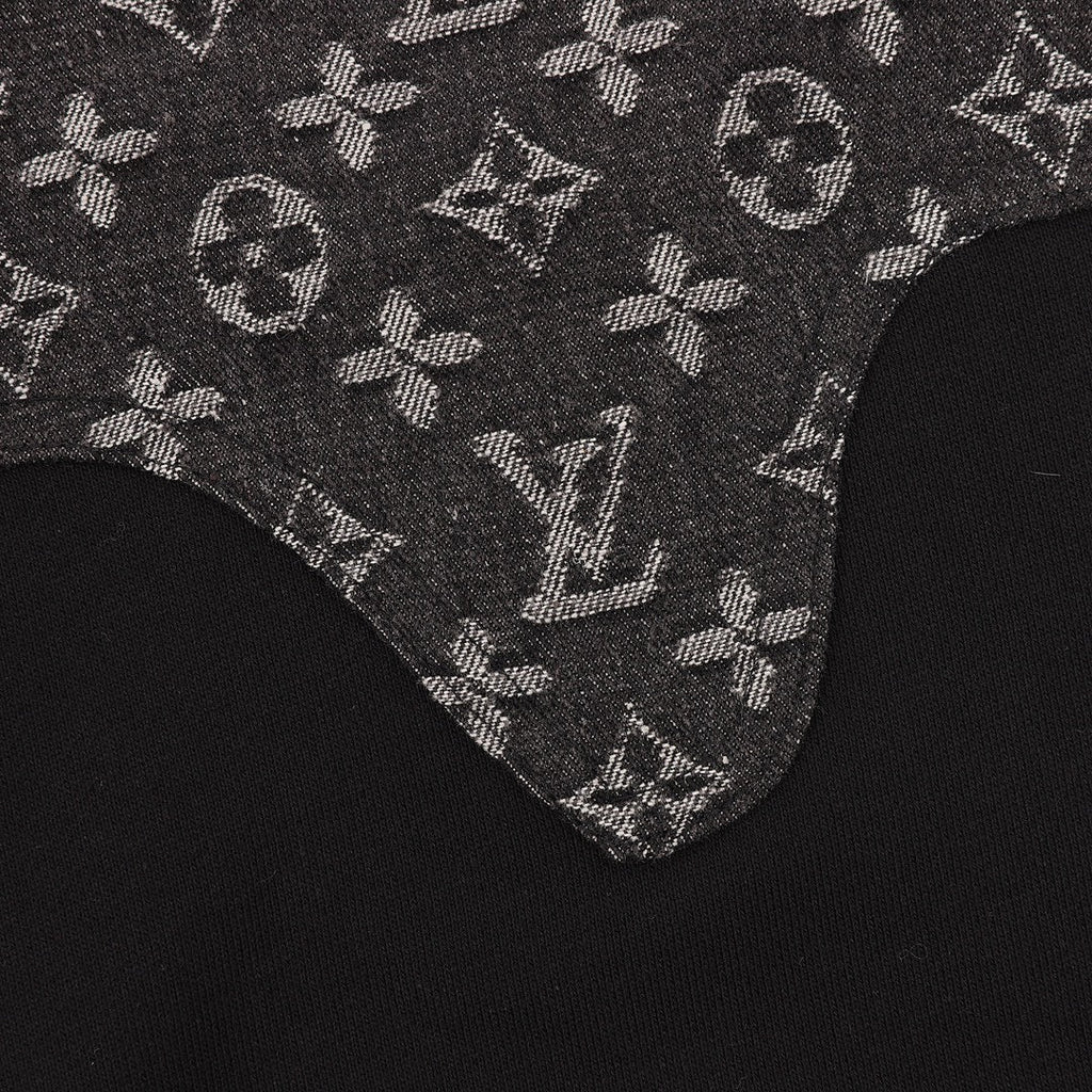 Louis Vuitton Monogram Wave-Panel Crewneck Sweatshirt - Black - detail view 3