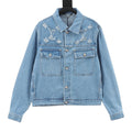 Louis Vuitton Distressed Monogram Shoulder Denim Trucker Jacket - Light Blue - front view