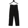 Louis Vuitton Tonal Raised Monogram Carpenter Jeans - Black - front view
