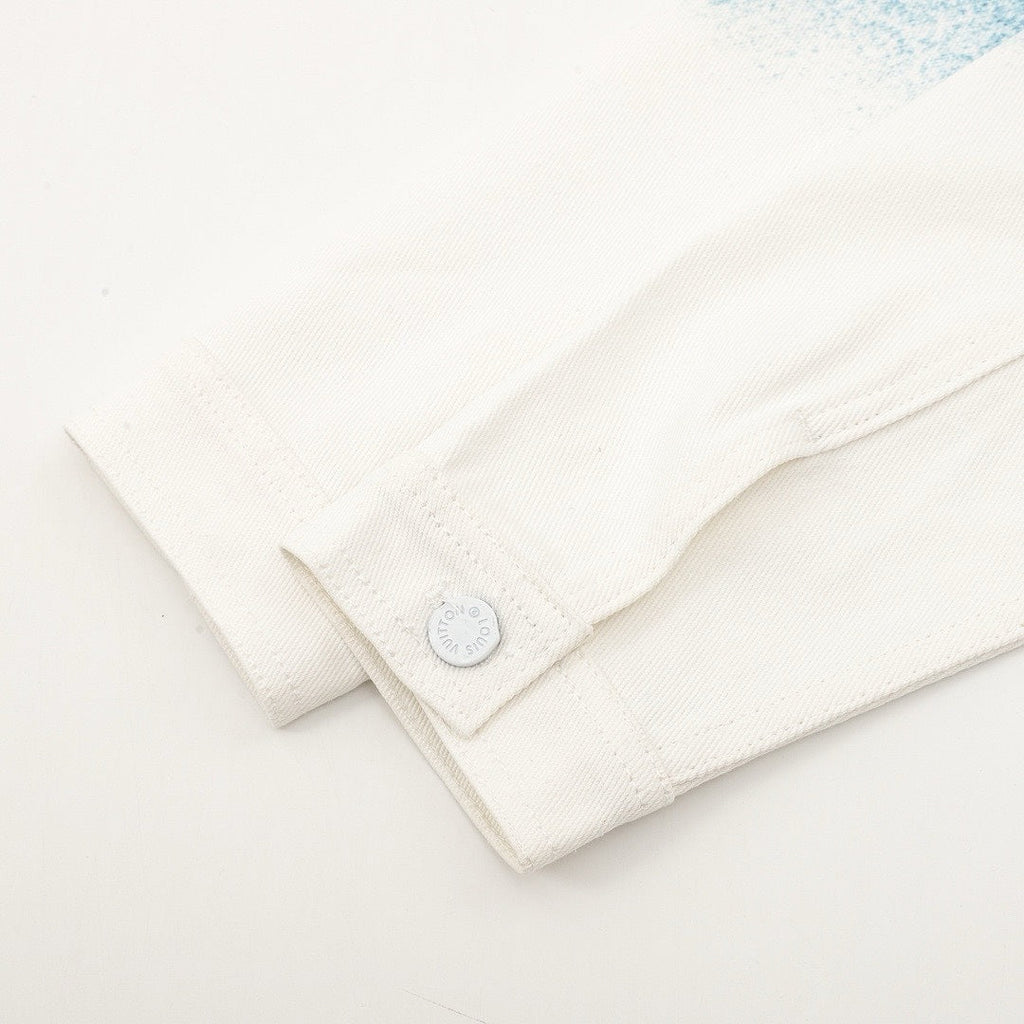 Louis Vuitton Gradient Monogram Long-Sleeve Denim Shirt - Blue and Ivory - detail view 2