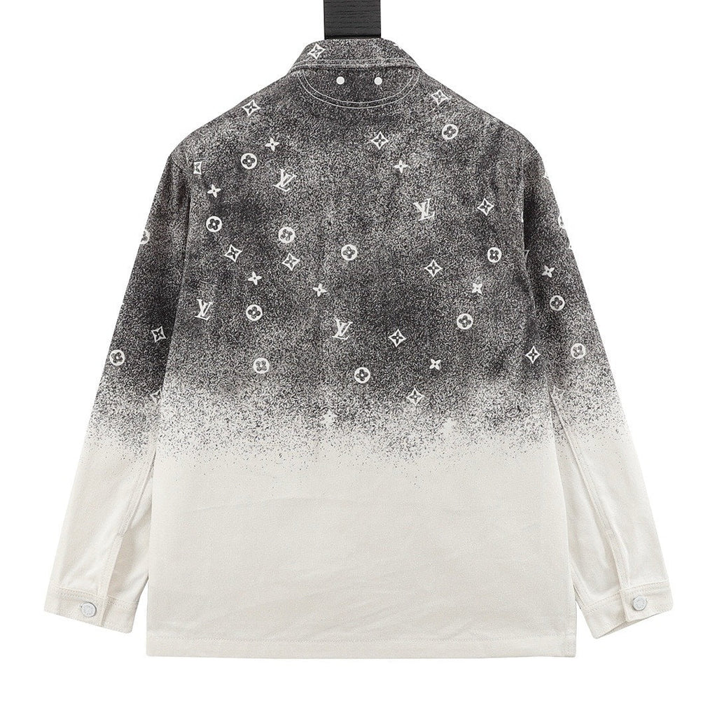 Louis Vuitton Gradient Monogram Long-Sleeve Denim Shirt - Charcoal and Ivory - back view