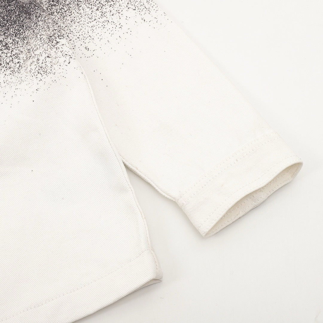 Louis Vuitton Gradient Monogram Long-Sleeve Denim Shirt - Charcoal and Ivory - detail view 2