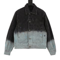 Louis Vuitton Gradient Monogram Embroidered Denim Jacket - Black and Ice Blue - front view