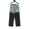 Louis Vuitton Gradient Monogram Embroidered Straight-Leg Jeans - Ice Blue and Black - front view