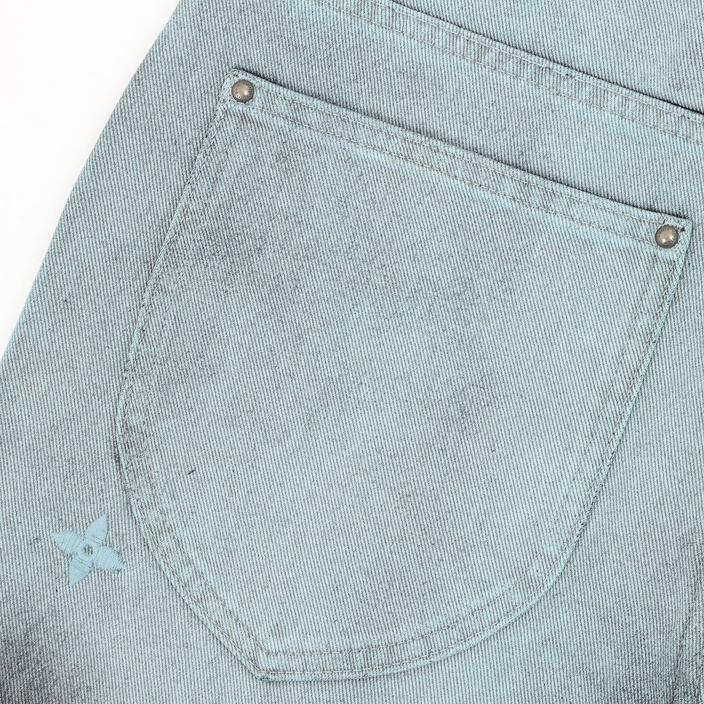 Louis Vuitton Gradient Monogram Embroidered Straight-Leg Jeans - Ice Blue and Black - detail view 1