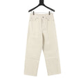 Louis Vuitton Tonal Monogram Wide-Leg Denim Jeans - Ivory - front view