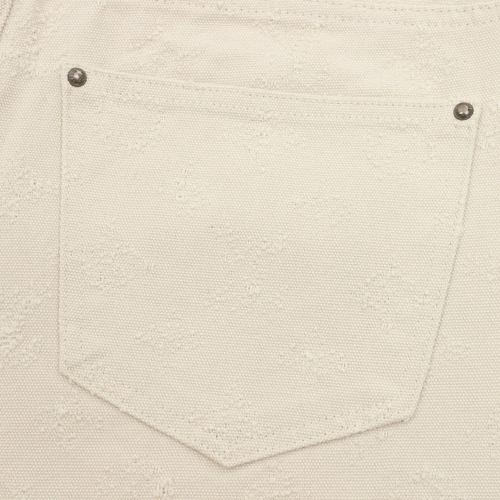 Louis Vuitton Tonal Monogram Wide-Leg Denim Jeans - Ivory - detail view 2
