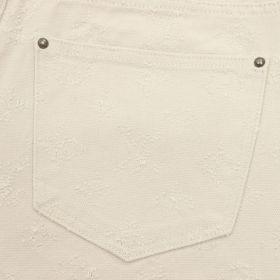 Louis Vuitton Tonal Monogram Wide-Leg Denim Jeans - Ivory - detail view 2