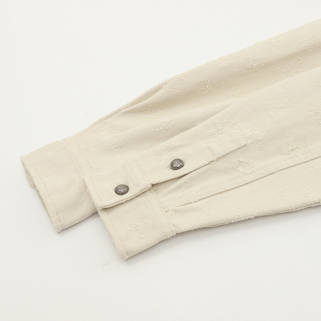 Louis Vuitton Tonal Monogram Twin-Pocket Denim Shirt - Ivory - detail view 2